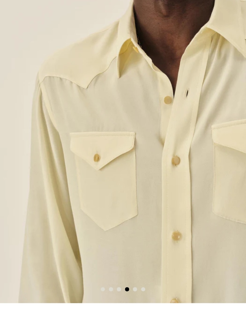 Buck mason sunset rayon shirt, buttermilk XL - Picture 2 of 6